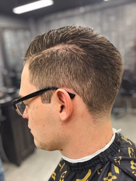 Executive Side Part & Low Scissor Taper - Angle B